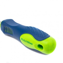 Сибртех Отвертка, SL8 х 150 мм, CrV, двухкомпонентная рукоятка 11875