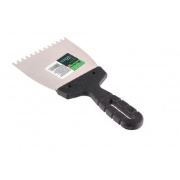 Сибртех Шпатель из нержавеющей стали, 100 мм, зуб 4 х 4 мм, пластмассовая ручка 85453