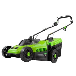 Сибртех Газонокосилка электрическая L1500, 1500 Вт, ширина 33 см, 5 уровней, пластиковый травосборник 35 л 96677