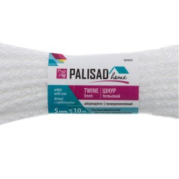 Palisad Шнур бельевой полипропиленовый с сердечником, 5 мм, L 10 м, белый, Home 937075