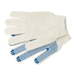 Сибртех Перчатки х/б, ПВХ покрытие, "Точка", 10 класс, стикер Россия 67702