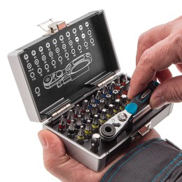 Gross Набор бит, 1/4, магнитный адаптер, сталь S2, пластиковый кейс, 33 предмета 11365