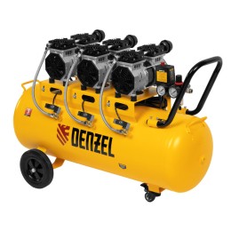 Denzel Компрессор безмасляный, малошумный DLS 1800/100,1800 Вт, 3x600, 100 л, 345 л/мин 58028