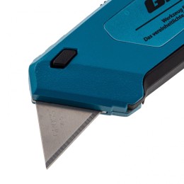 Gross Нож, 130 мм, алюминиевый корпус, выдвижное трапециевидное лезвие 18 мм (SK-5), клипса для ремня, 4 лезвия 78899