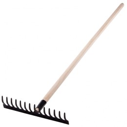 Сибртех Грабли стальные, 360 х 1300 мм, 14 прямых зубьев, деревянный черенок, Россия, 61742