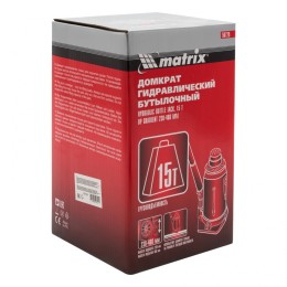 Matrix Домкрат гидравлический бутылочный, 15 т, высота подъема 230-460 мм 50729