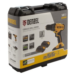Denzel Дрель-шуруповерт аккумуляторная CDL-IB-14-02, Li-Ion, 14 В, 1.5 А*ч, 2 аккумулятора 26112
