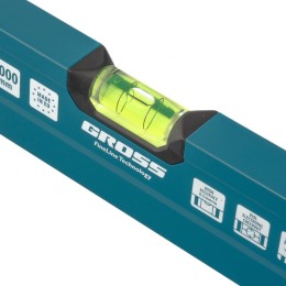 Gross Уровень алюминиевый, 1200 мм, 2 рукоятки, фрезеровка, 3 глазка, Prazision 34443
