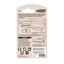 Gross Нож ремонтно-монтажный мини, трехкомпонентная рукоятка, авто выброс, возврат лезвия, 100 мм, 2 запасных лезвия 78873