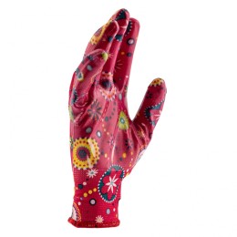 Palisad Перчатки садовые из полиэстера с нитрильным обливом, красные, S 67744