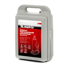 Matrix Домкрат гидравлический бутылочный, 4 т, h подъема 194-372 мм, в пластиковом кейсе 50775