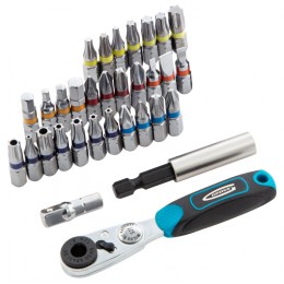 Gross Набор бит, 1/4, магнитный адаптер, сталь S2, пластиковый кейс, 33 предмета 11365