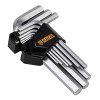 Набор ключей имбусовых, HEX, 2-12 мм, CrV, 9 шт. Denzel 12367