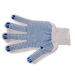 Сибртех Перчатки х/б, ПВХ покрытие, "Точка", 6 пар в упаковке, 7 класс Россия 67717