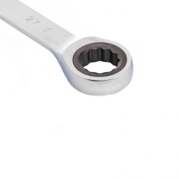 Matrix Ключ комбинированный трещоточный, 27 мм, CrV, зеркальный хром 14816