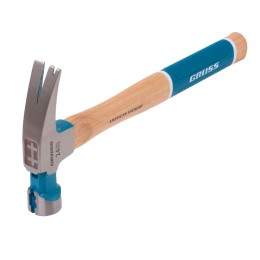 Gross Молоток-гвоздодер, 680 г, угол 75, магнит, обрезиненная рукоятка AMERICAN HICKORY // 10425