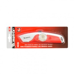 Matrix Нож, 19 мм, выдвижное трапециевидное лезвие, эргономичная двухкомпонентная рукоятка 78926