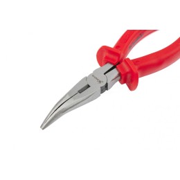 Matrix Длинногубцы изогнутые Econom, 160 мм, шлифованные, пластмассовые рукоятки 17494