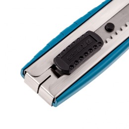 Gross Нож, 160 мм, металлический корпус, выдвижное сегментное лезвие 18 мм (SK-5), металлическая направляющая, клипса для ремня 78897