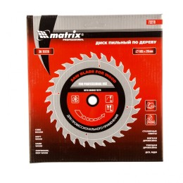Matrix Пильный диск по дереву, 185 х 20 мм, 36 зубьев, кольцо 16/20 Professional73278