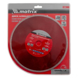 Matrix Диск алмазный, отрезной сплошной, 230 х 22.2 мм, мокрая резка Professional73191