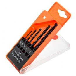 Sparta Набор сверл по металлу, 1.5-2.5-3-4-5 мм, HSS, 5 шт, пластиковый бокс, цилиндрический хвостовик 723155