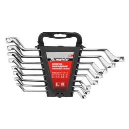 Matrix Набор ключей накидных 8 шт, 6-22мм, CrV, Elliptical, зеркальное хромирование 15338