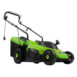 Сибртех Газонокосилка электрическая L1500, 1500 Вт, ширина 33 см, 5 уровней, пластиковый травосборник 35 л 96677