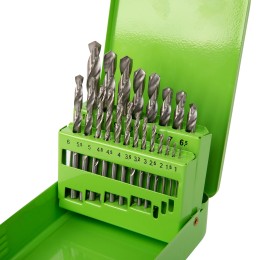 Сибртех Набор сверл по металлу, 1-10 мм, (через 0.5 мм +3.2 и 4.8 мм), HSS, 21 шт, металлический бокс, цилиндрический хвостовик 723756