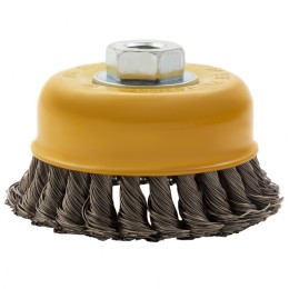 Denzel Щетка для УШМ, 100 мм, "Чашка", крученая нержавеющая проволока 0.5 мм, М14 746283