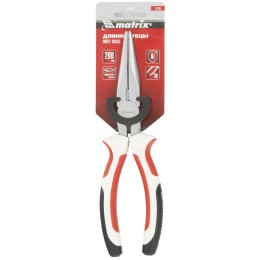 Matrix Длинногубцы прямые, WHite Nickel, 200 мм, никелированные, трехкомпонентные рукоятки 17190