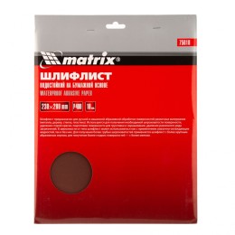 Matrix Шлифлист на бумажной основе, P 400, 230 х 280 мм, 10 шт, водостойкий 75618