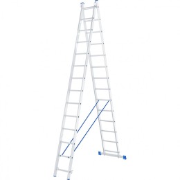 Сибртех Лестница, 2 х 14 ступеней, алюминиевая, двухсекционная, Россия, 97914