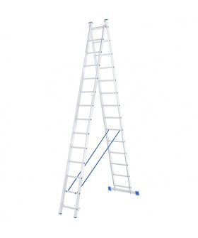 Сибртех Лестница, 2 х 14 ступеней, алюминиевая, двухсекционная, Россия, 97914