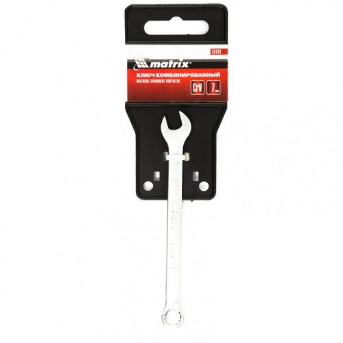 Ключ комбинированный, 7 мм, CrV, матовый хром Matrix 15103