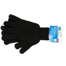 Сибртех Перчатки трикотажные, акрил, двойные, черный, двойная манжета Россия 68681