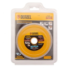 Denzel Диск алмазный, отрезной сплошной, 125 х 22.2 мм, мокрая резка 73120