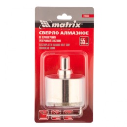 Matrix Сверло алмазное по керамограниту, 55 х 67 мм, трехгранный хвостовик 726553
