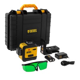 Denzel Лазерный уровень мультипризм. LXI 360-2 Green, 30 м, 520 нм, акк. Li 2800 mAh, резьба 1/4" 35078