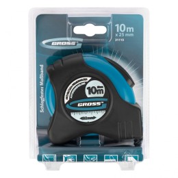 Gross Рулетка "Schlagfest",10 м x 25 мм,магнитный обрезиненный зацеп,двусторонняя шкала,автоматическая фиксация 31115