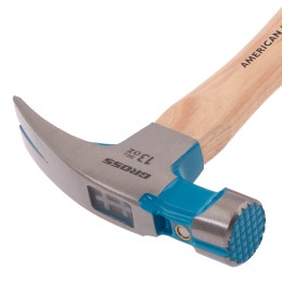 Gross Молоток-гвоздодер, 380 г, угол 75, магнит, обрезиненная рукоятка AMERICAN HICKORY // 10413