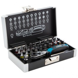 Gross Набор бит, 1/4, магнитный адаптер, сталь S2, пластиковый кейс, 33 предмета 11365