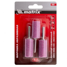 Matrix Шарошка абразивная, цилиндр удлиненный, 19 x 38 x 6 мм, F46, 3 шт 76007