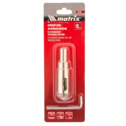 Matrix Сверло алмазное по керамограниту, 18 х 67 мм, трехгранный хвостовик 726183