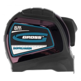 Gross Рулетка "Doppelhaken",8 м x 25 мм,двухсторонний зацеп,Нейлон,двусторонняя шкала,автоматическая фиксация 31125