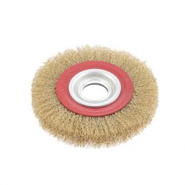 Matrix Щетка для точила, 150 мм, посадка 32 мм, плоская, латунированная витая проволока 74660