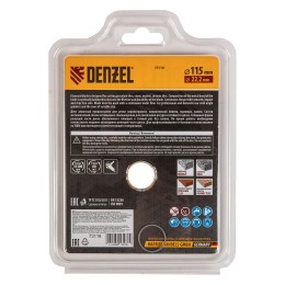 Denzel Диск алмазный, отрезной сплошной, 115 х 22.2 мм, мокрая резка 73118