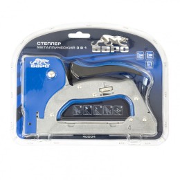 Барс Степлер металлический, 3 в 1, регулятор удара, двухкомпонентная рукоятка, тип скобы: 53, 300, 500, 6-14 мм 40004