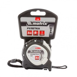 Matrix Рулетка Neon,3 м x 16 мм,обрезиненный корпус,3 фиксации,Pro 32590