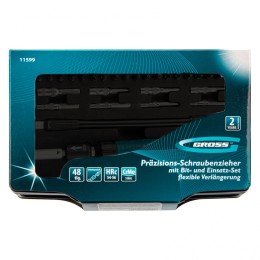 Gross Отвертка с набором бит и торцевых головок для точных работ, гибкий привод, 48 шт, CrMo 11599